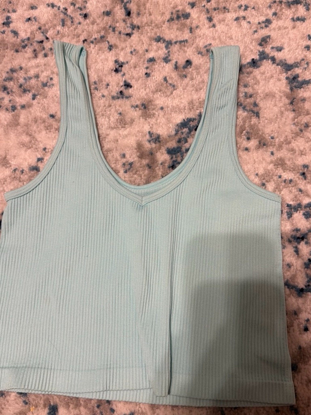 Ribbed Scoop Neck Tank Top - Light Mint